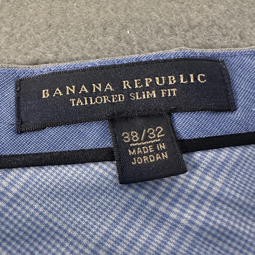 Banana Republic Mens 38x32 Tailored Slim Fit Dress Pants Gray Flat Front Trouser
